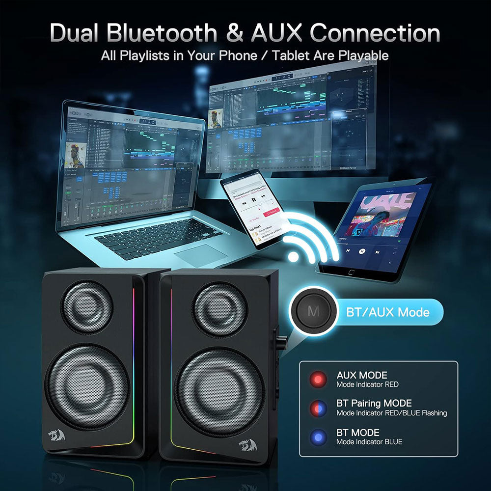 مكبر صوت ريدراجون متنقل Andante GS812 2.0 RGB - أسود