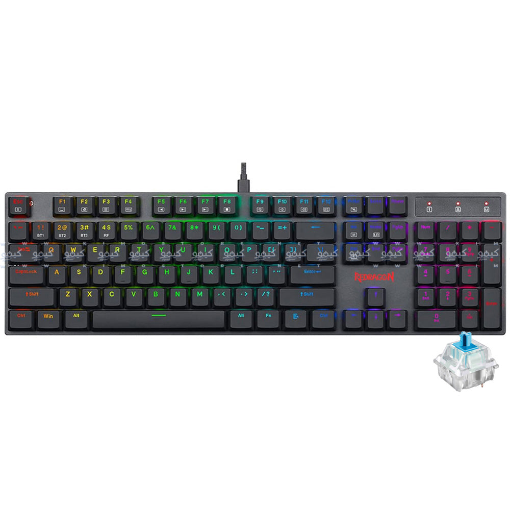 Redragon Apas K535-KB Blue Switch Wired RGB Gaming Keyboard English & Arabic