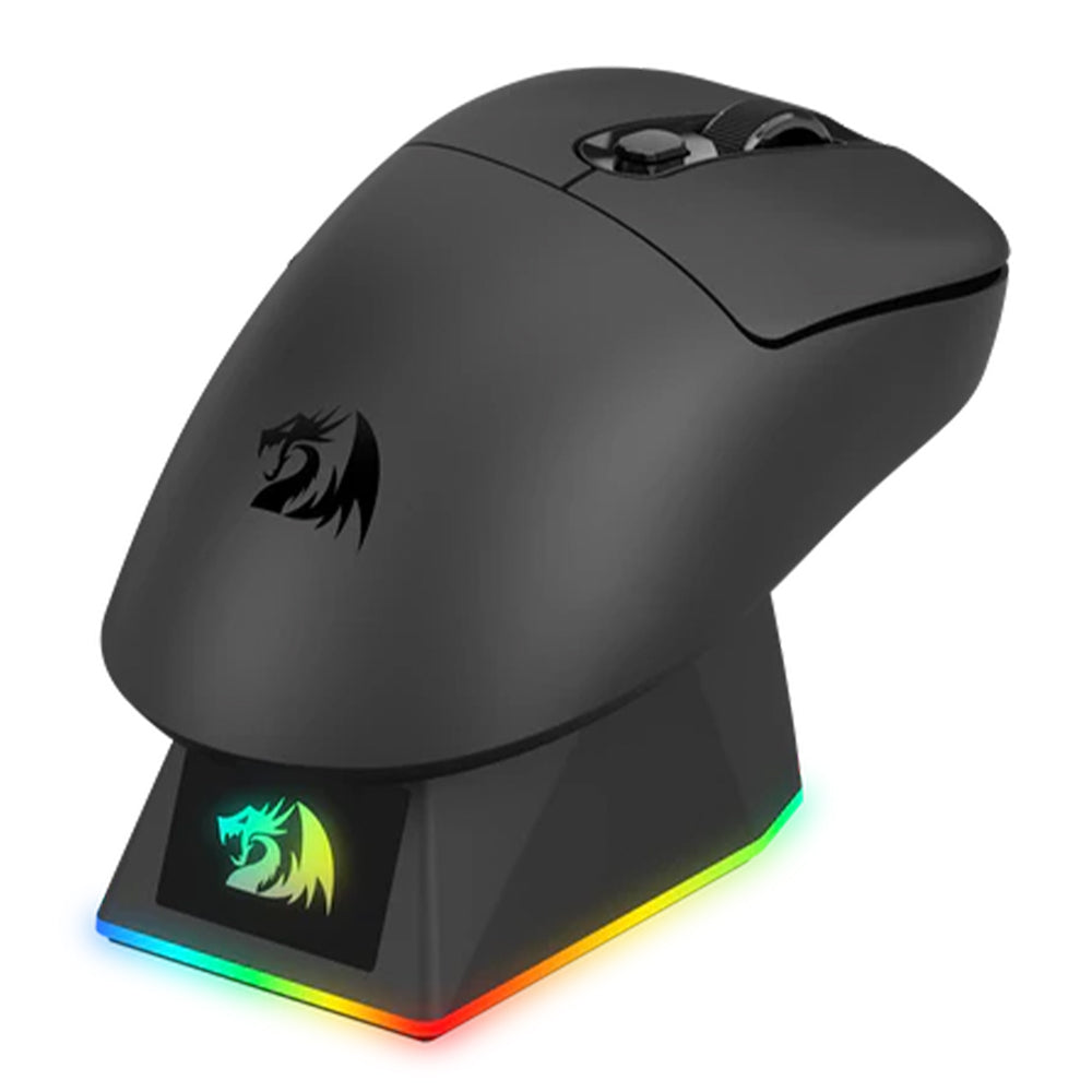 Redragon Ebony M998-STD-1K Triple Mode Bluetooth Wireless & Wired Mouse 24000Dpi With RGB Magnetic Charging Dock