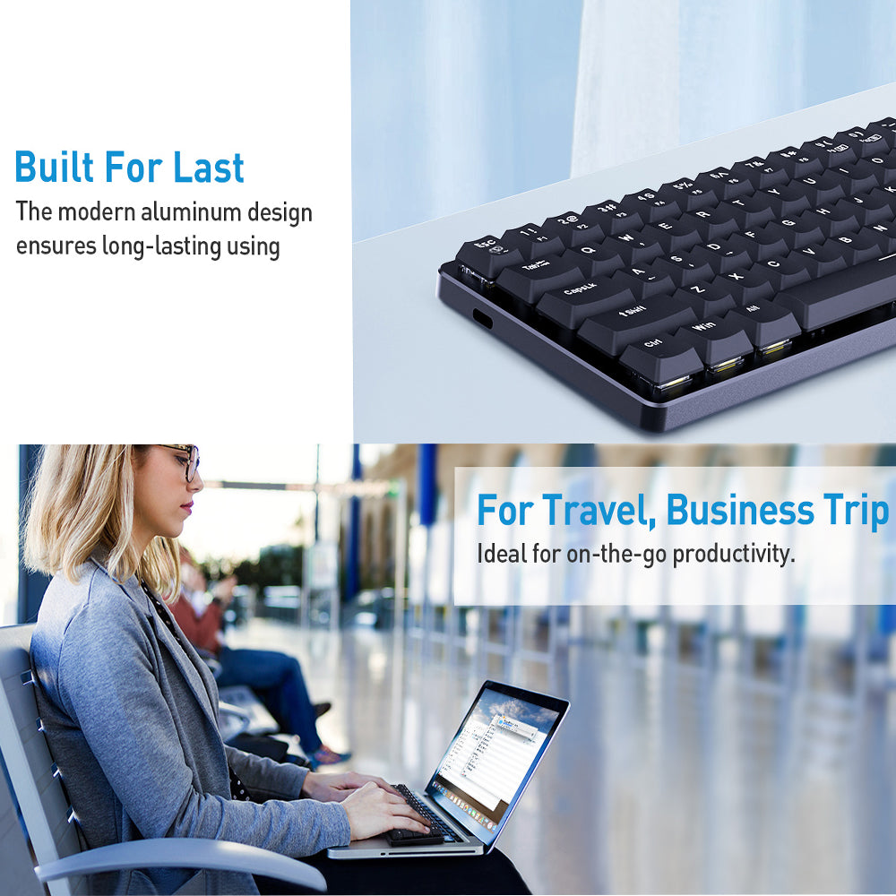 كيبورد ريدراجون سلكي و لاسلكي بلوتوث ثلاثي الوضع RGB