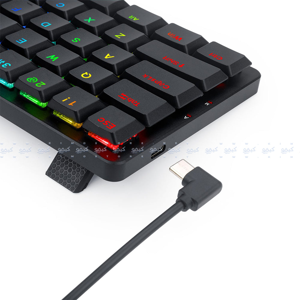 كيبورد ريدراجون سلكي و لاسلكي بلوتوث ثلاثي الوضع RGB جيمنج سويتش أزرق إنجليزي وعربي Elise Pro K615P-KBS