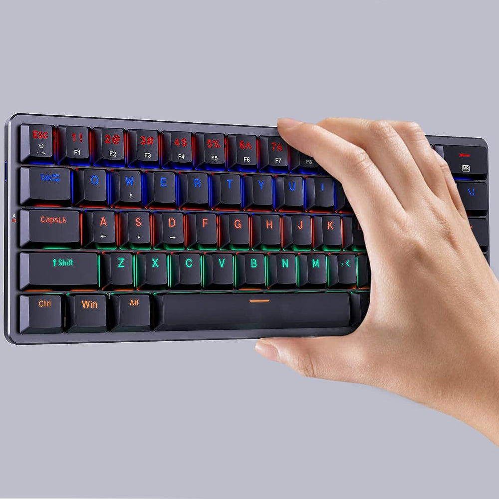 كيبورد ريدراجون سلكي و لاسلكي بلوتوث ثلاثي الوضع RGB سويتش أزرق إنجليزي