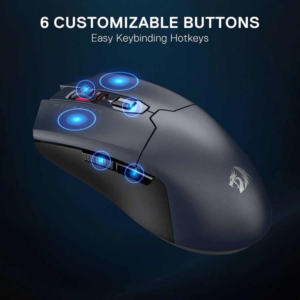 Redragon FYZU M995GB-LIT Triple Mode Rechargeable Bluetooth Wireless & Wired Gaming Mouse 10000Dpi