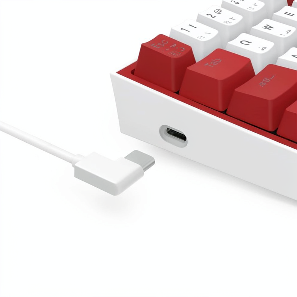 Redragon Fizz K617WR Red Switch Wired RGB Gaming Keyboard English & Arabic - White x Red