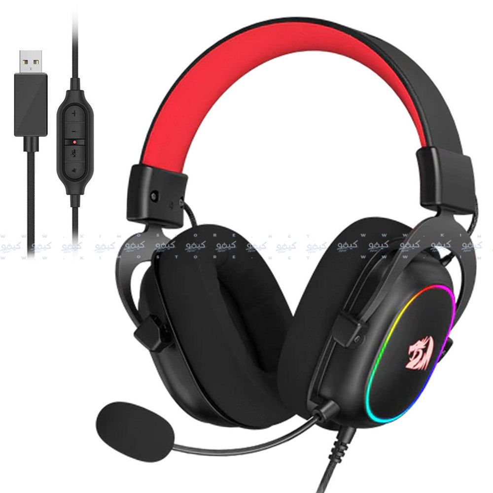 سماعة رأس ريدراجون RGB جيمنج 7.1 صوت محيطي مع ميكروفون عازل للضوضاء H510 Zeus-X
