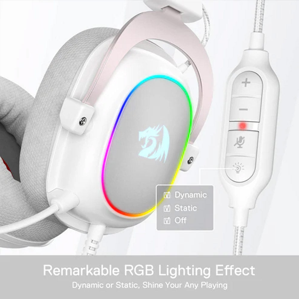 سماعة رأس ريدراجون RGB جيمنج 7.1 صوت محيطي مع ميكروفون عازل للضوضاء H510 Zeus-X