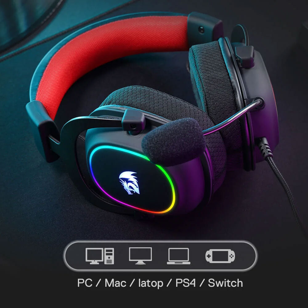 Redragon H510 Zeus-X RGB Gaming Headset 7.1 Surround Sound With Noise-Cancelling Mic