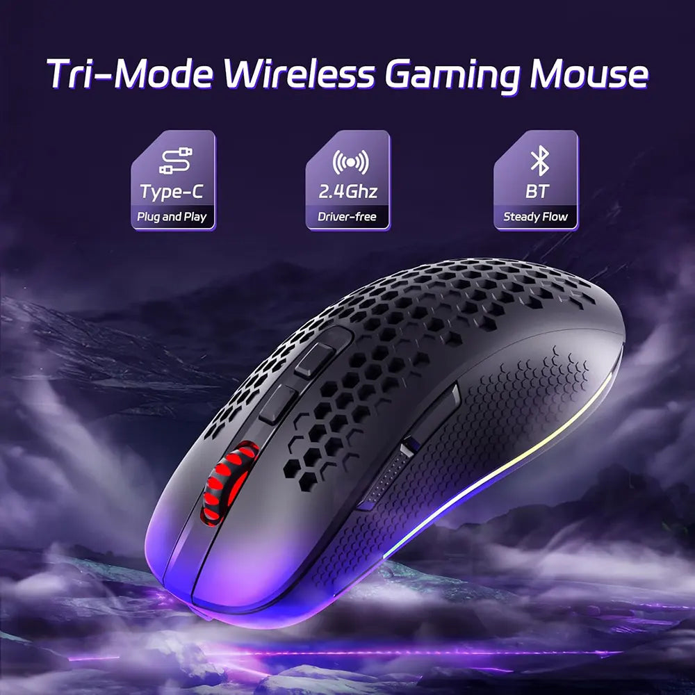Redragon Hana M694 Triple Mode Bluetooth Wireless & Wired RGB Gaming Mouse 7200Dpi