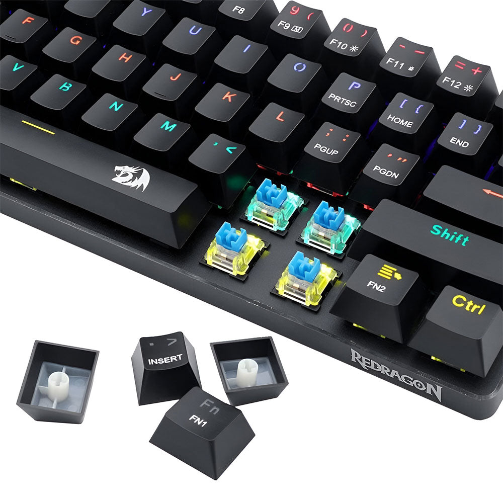 Redragon Jax K613-KB Blue Switch Wired Rainbow Gaming Keyboard English & Arabic