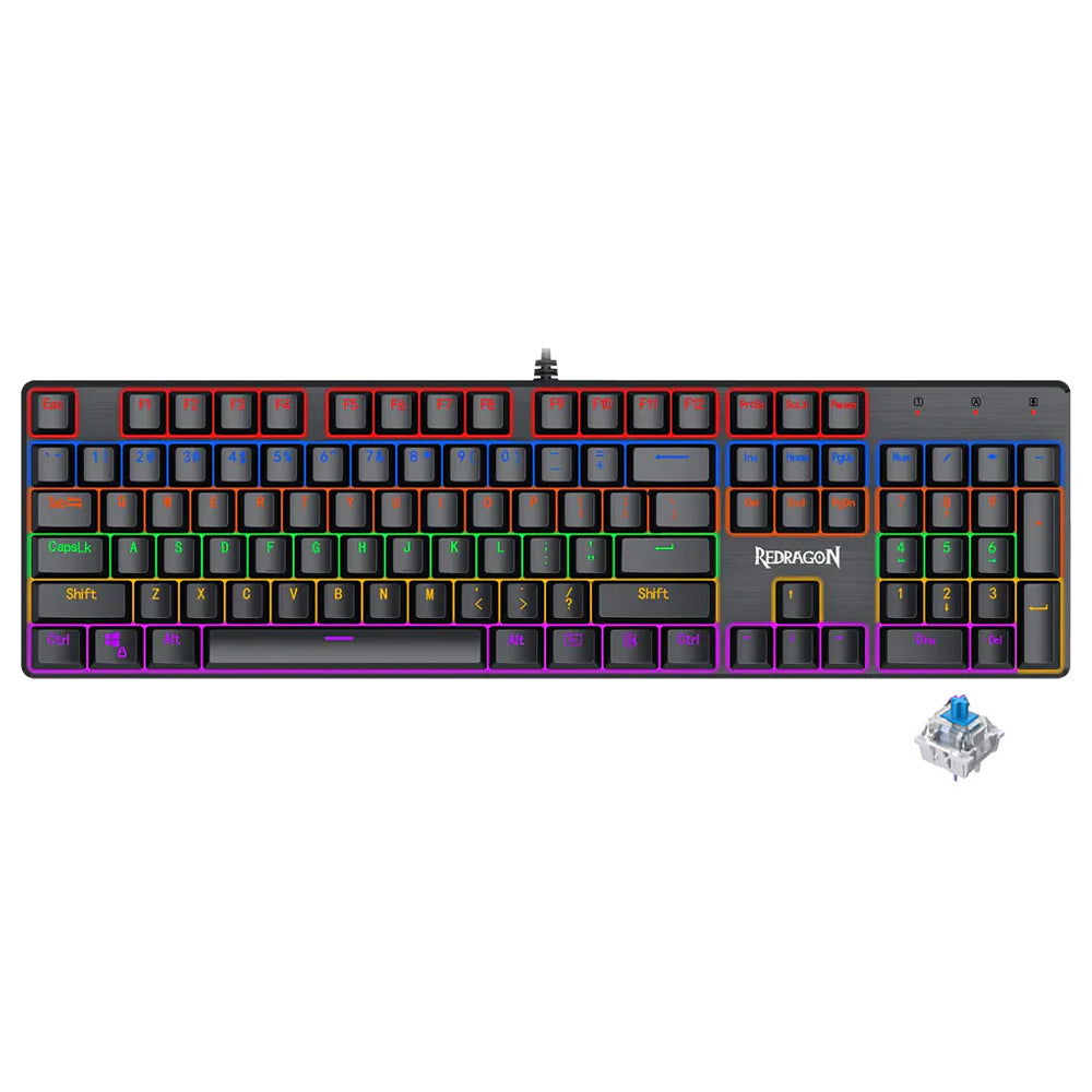 Redragon K608-R Valheim Blue Switch Wired Rainbow Gaming Keyboard English & Arabic