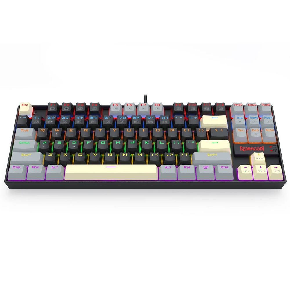 Redragon Kumara K552LGY-R Blue Switch Wired Rainbow Gaming Keyboard English & Arabic