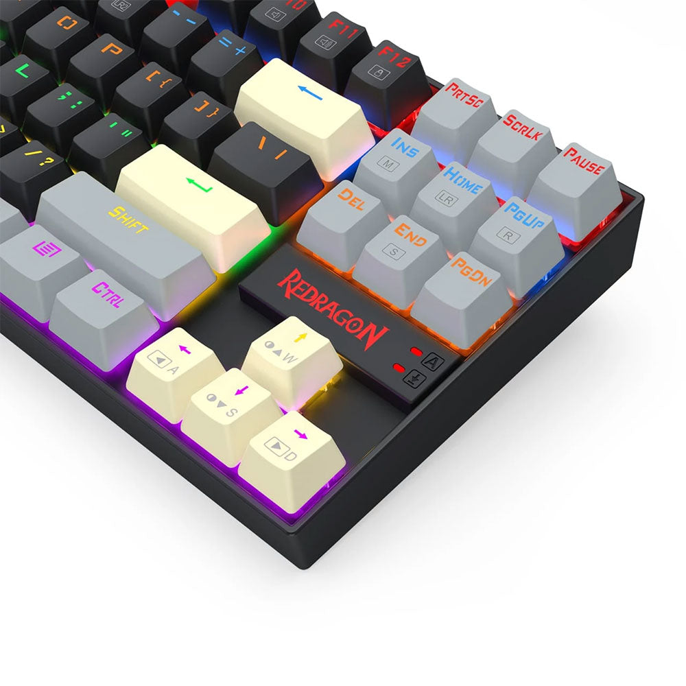 Redragon Kumara K552LGY-R Blue Switch Wired Rainbow Gaming Keyboard English & Arabic