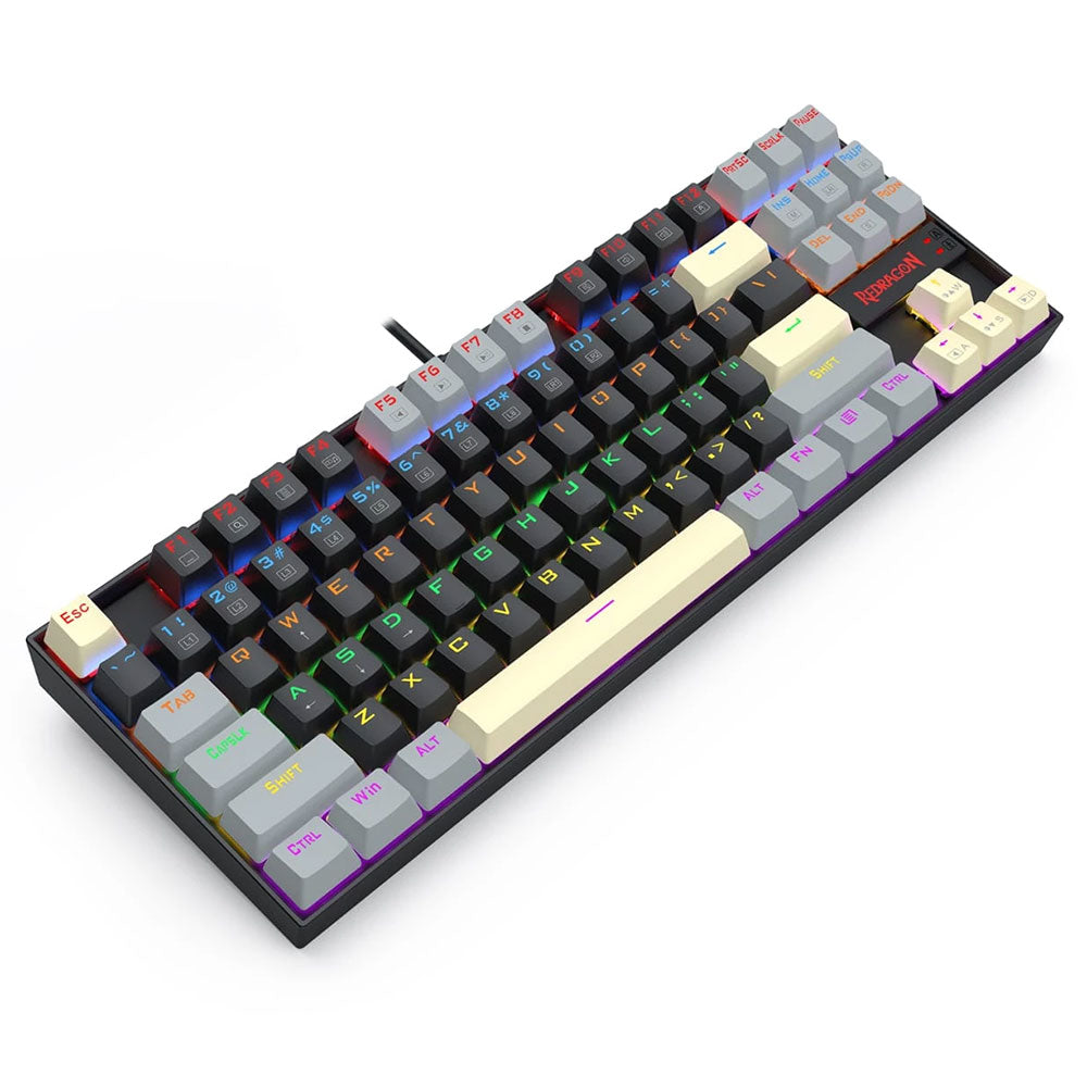 Redragon Kumara K552LGY-R Blue Switch Wired Rainbow Gaming Keyboard English & Arabic