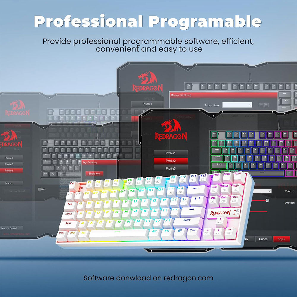 Redragon Kumara K552P-WR Red Switch Wired RGB Gaming Keyboard English & Arabic