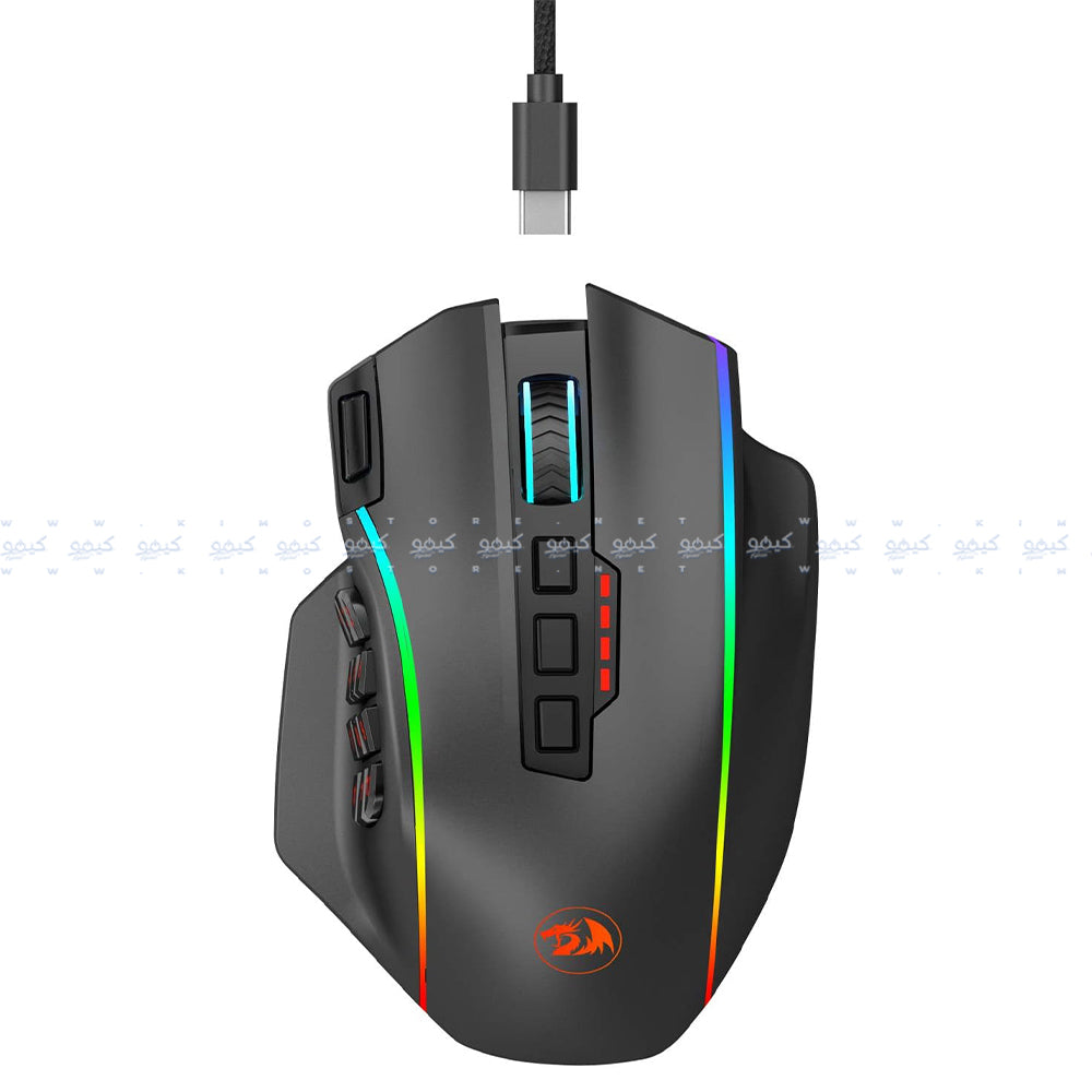 Redragon M901P-KS Rechargeable Wireless & Wired RGB Gaming Mouse 16000Dpi - Black