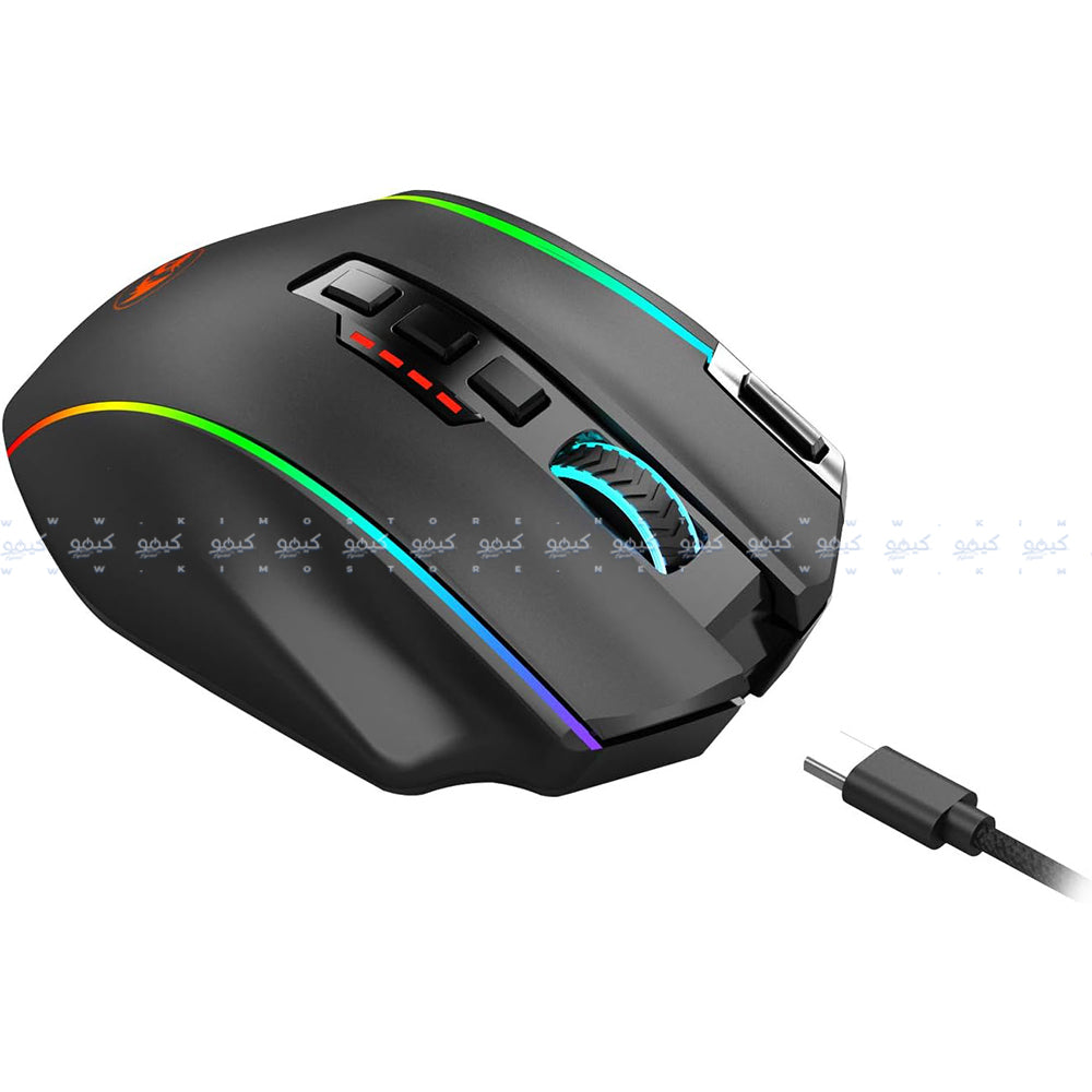 Redragon M901P-KS Rechargeable Wireless & Wired RGB Gaming Mouse 16000Dpi - Black