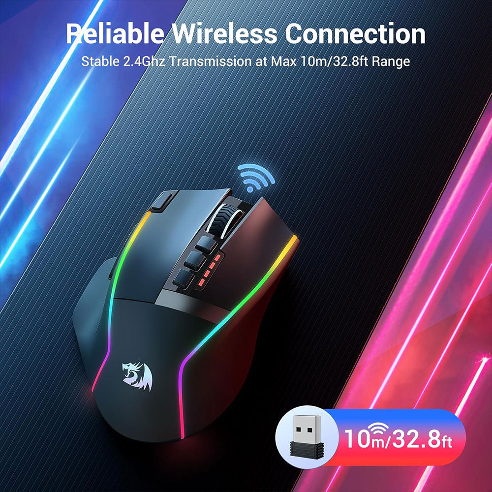 Redragon M915WL Dual Mode Rechargeable Wireless & Wired RGB Gaming Mouse 16000Dpi
