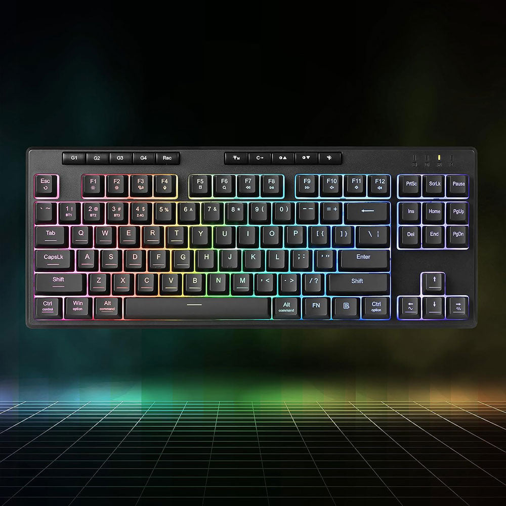 Redragon Shiva K516 Pro 87 Triple Mode Bluetooth Wireless & Wired RGB Gaming Keyboard English & Arabic