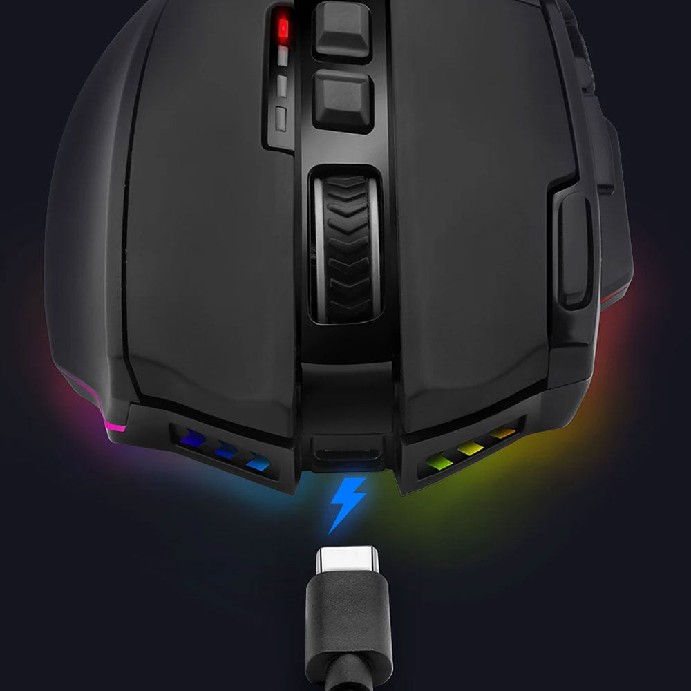 Redragon Sniper Pro M801P Dual Mode Rechargeable Wireless & Wired RGB Gaming Mouse 16000Dpi