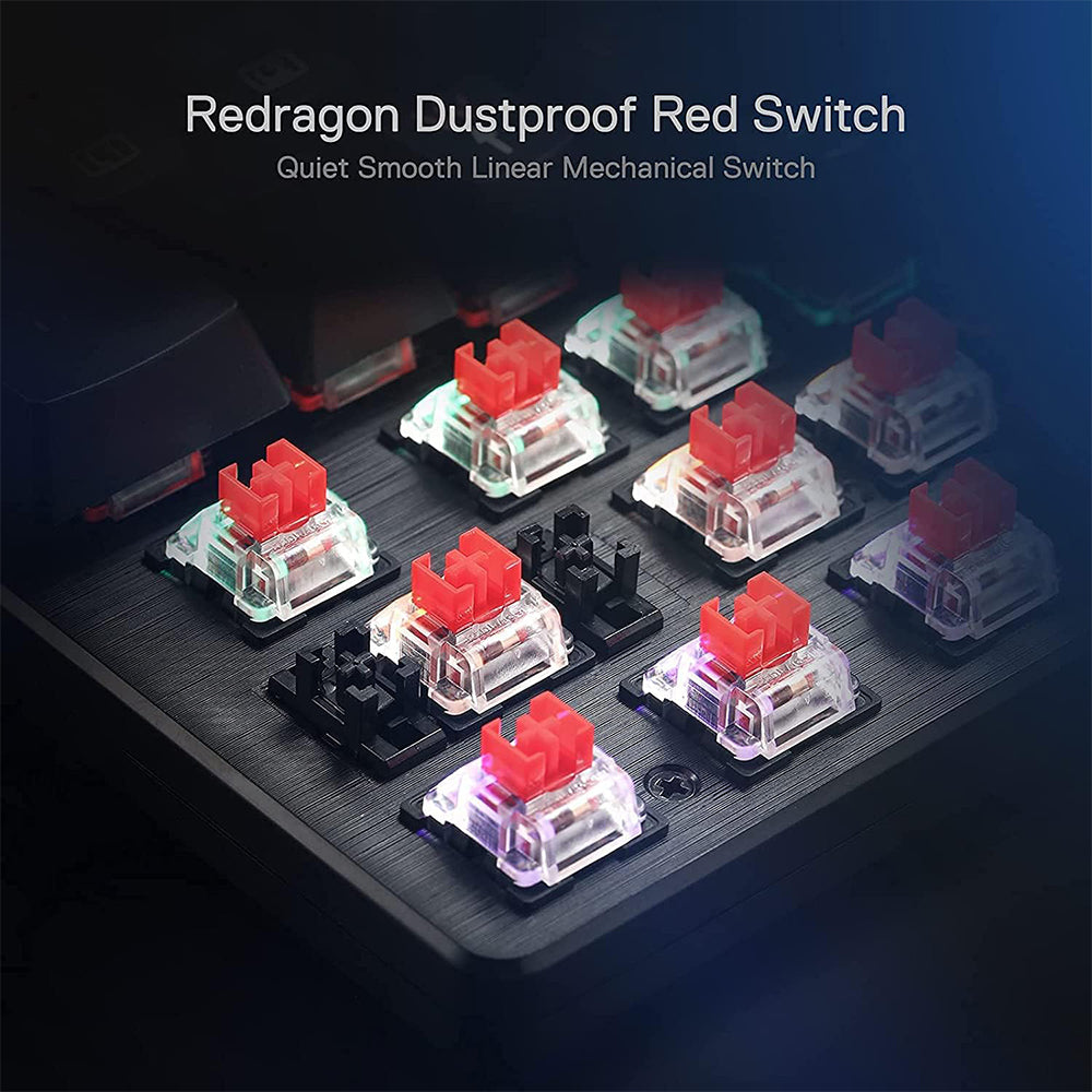 Redragon Valheim K608-R Red Switch Wired Rainbow Gaming Keyboard English & Arabic