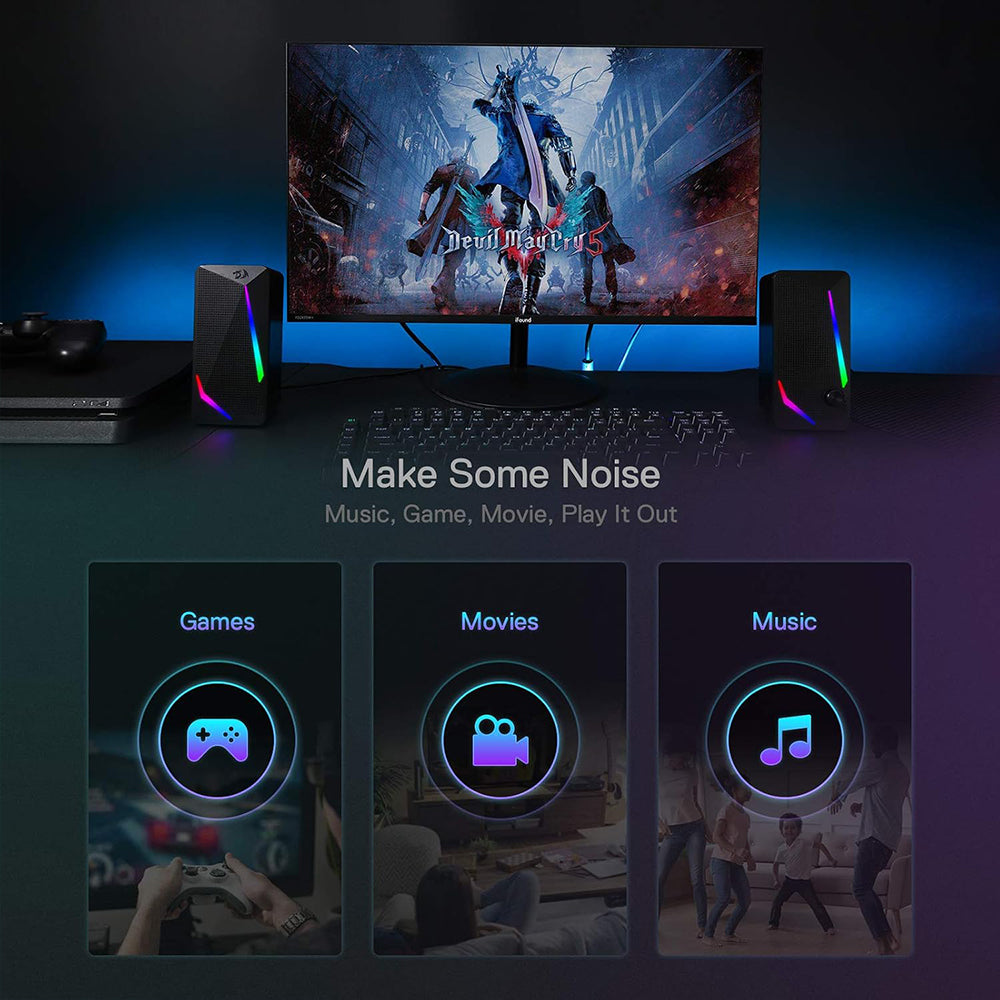 Redragon Waltz GS510 RGB Gaming Speaker 2.0 - Black