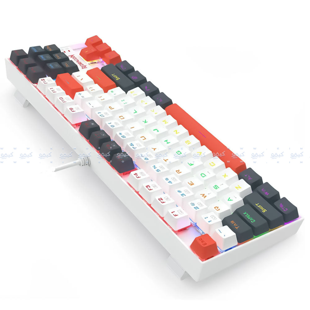 كيبورد ريدراجون سلكي رينبو جيمنج سويتش احمر إنجليزي وعربي K552WLR-R Kumara