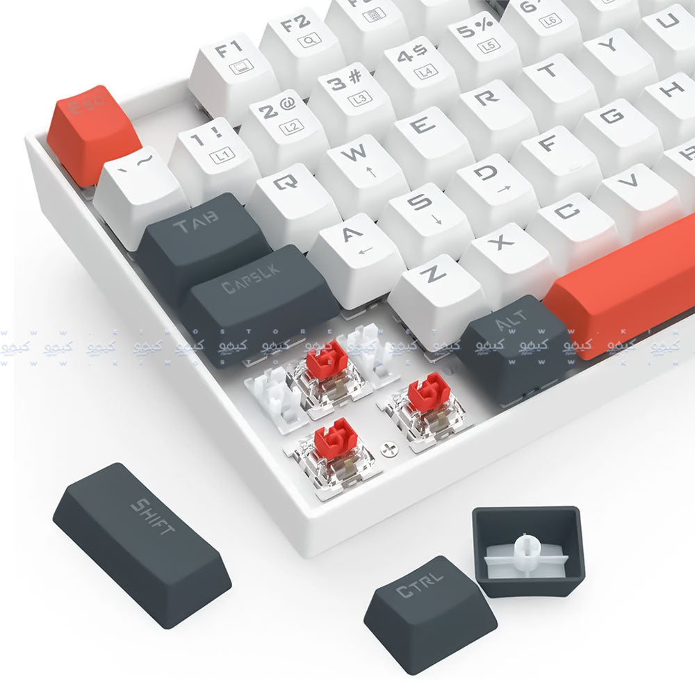 كيبورد ريدراجون سلكي رينبو جيمنج سويتش احمر إنجليزي وعربي K552WLR-R Kumara