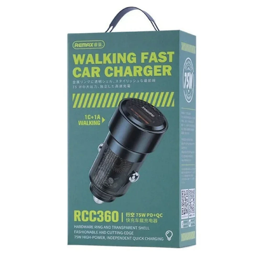 Remax RCC360 Car Charger Type-C + USB 75W Fast Charging