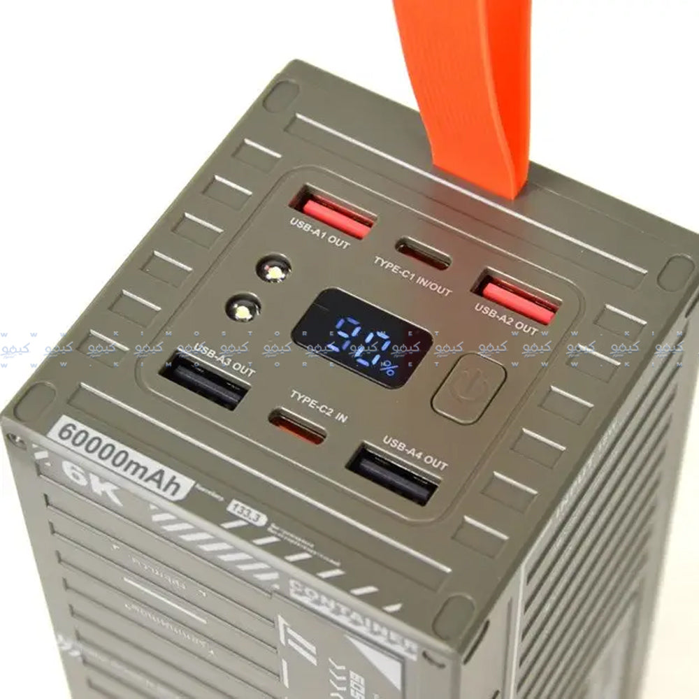 Remax RPP-609 Pro Power Bank 4x USB + 2x Type-C 22.5W+20W Fast Charging 60000mAh - Green