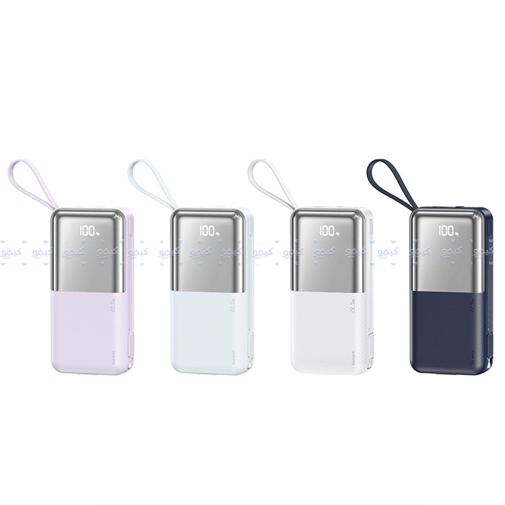 Remax RPP-678 Power Bank 1x USB + 1x Type-C 20W+22.5W Fast Charging 10000mAh Built-In 2 Cables - White