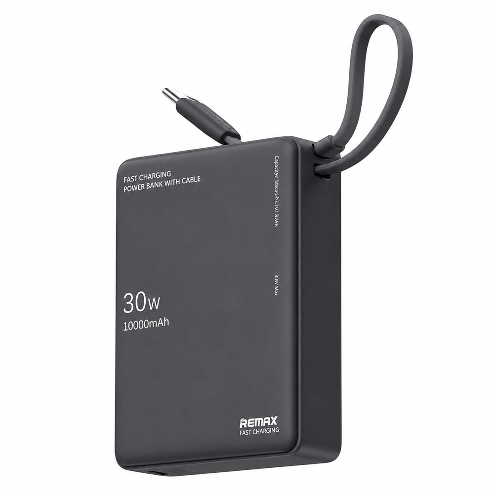 Remax RPP-86 Power Bank 1x USB + 1x Type-C 30W+22.5W Fast Charging 10000mAh Built-In Type-C Cable