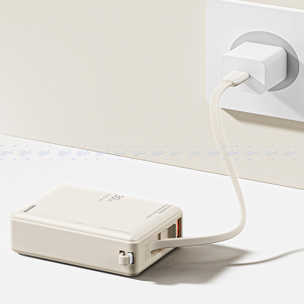 Remax RPP-86 Power Bank 1x USB + 1x Type-C 30W+22.5W Fast Charging 10000mAh Built-In Type-C Cable
