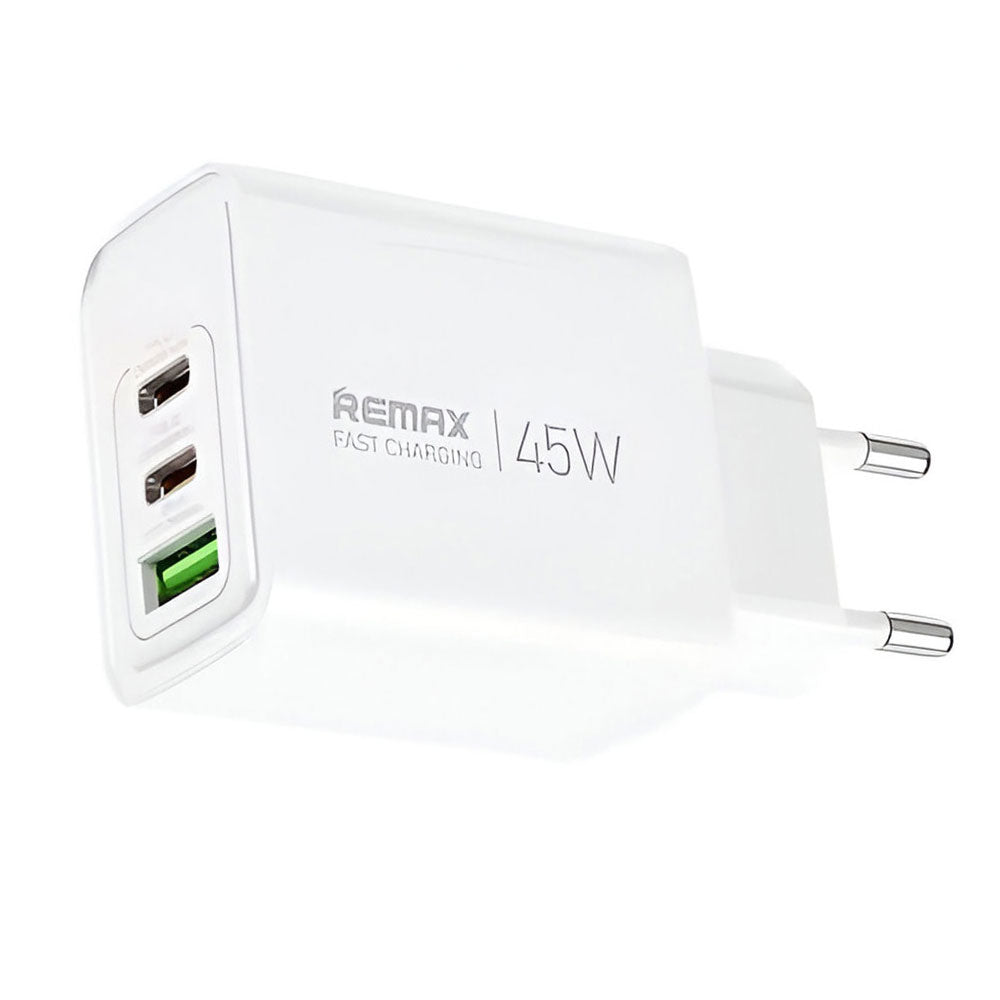 Remax RP-U139 Wall Charger 2x Type-C + USB 3A 45W Fast Charging - White