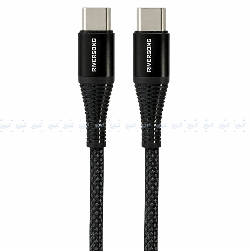 كابل شاحن موبايل ريفرسونج تايب سي إلى تايب سي بقوة 60 وات شحن سريع 1 متر Lotus 11 LCC1 - أسود