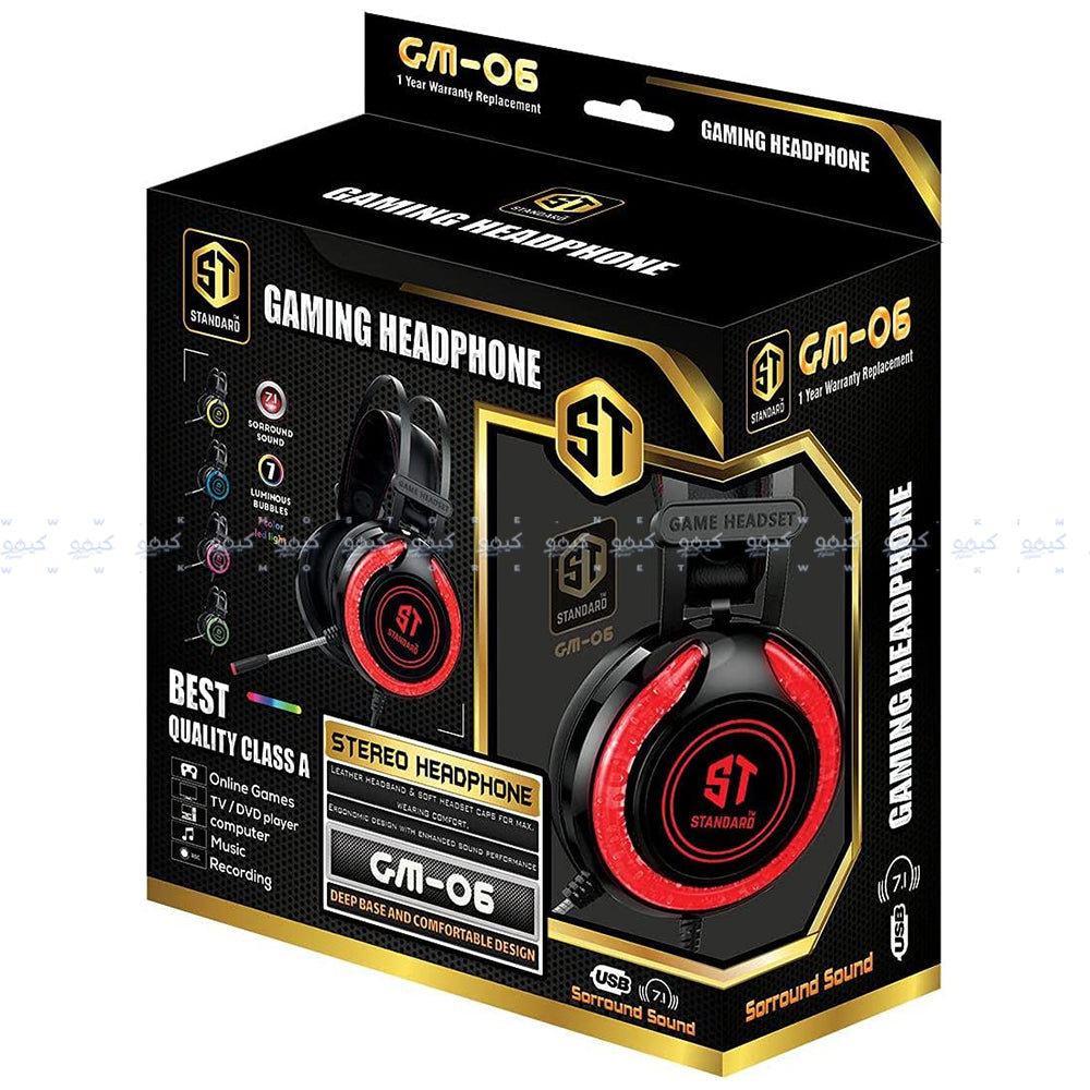 ST-Standard GM-06 Stereo Rainbow Gaming Headset 7.1 Surround Sound