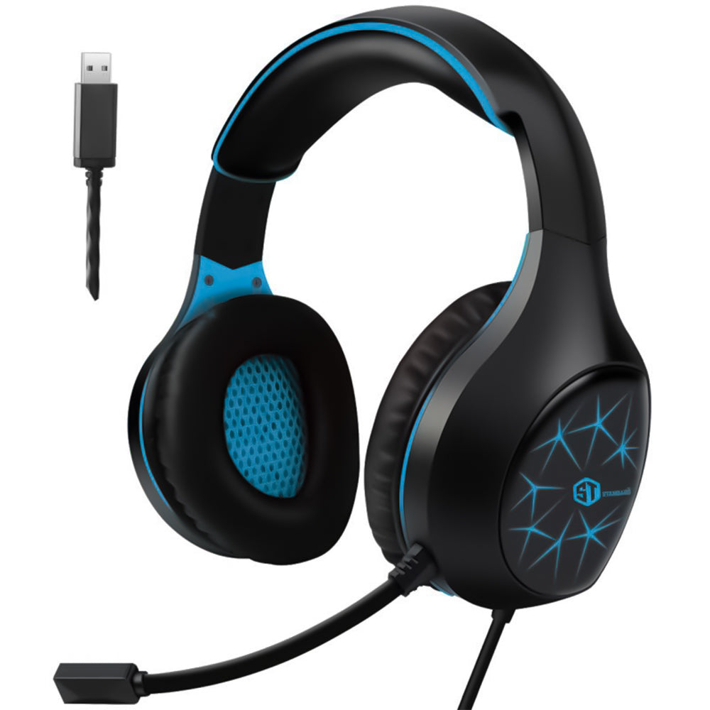 سماعة رأس اس تي ستاندرد ستيريو جيمنج 7.1 صوت محيطي مع ميكروفون إلغاء الضوضاء GM-2100ENC - ازرق