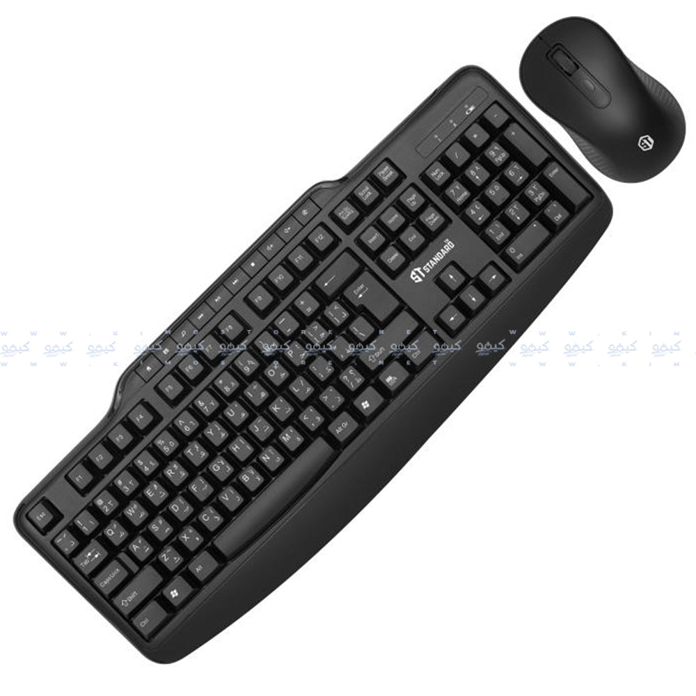 كيبورد + ماوس اس تي-ستاندرد لاسلكي كومبو إنجليزي وعربي KCW6000