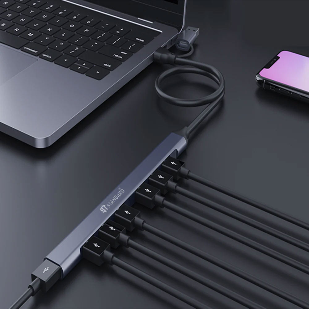 محول اس تي ستاندرد 7in2 يو اس بي + تايب سي 7 منافذ