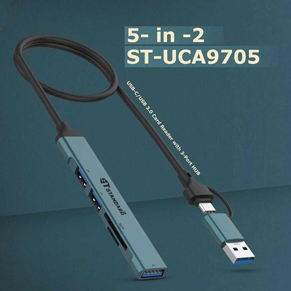 محول اس تي ستاندرد تايب سي + يو اس بي 5in2