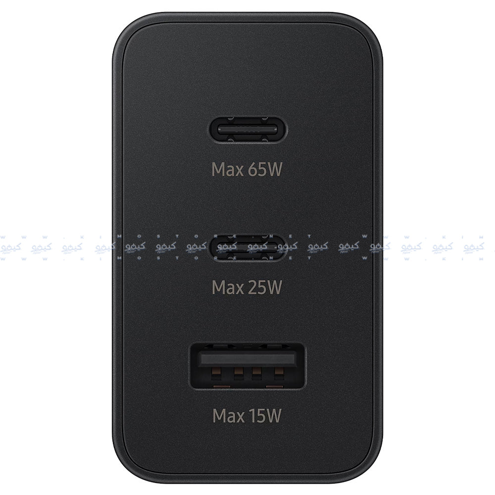 Samsung EP-T6530NBEGGB Trio Wall Charger 2x PD Type-C + USB 65W Fast Charging (UK Plug) - Black