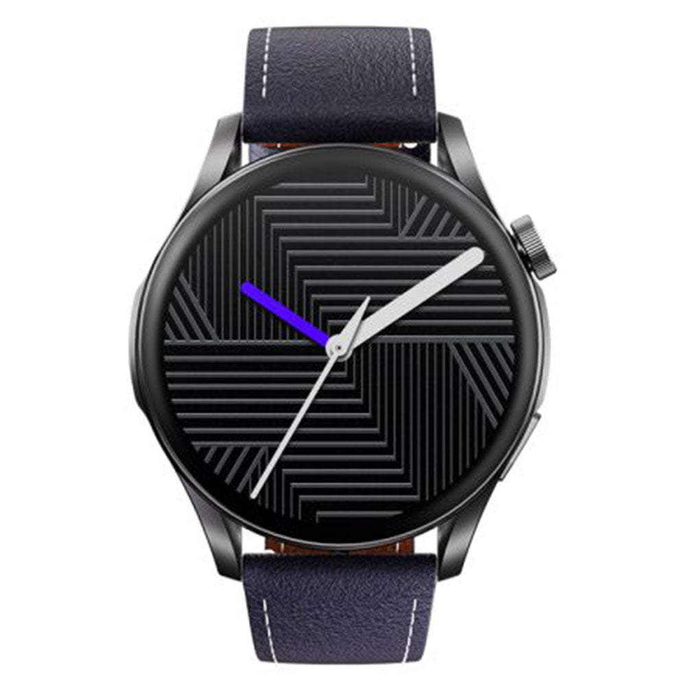 Scykei Civer Smart Watch Black Case With Dark Blue Leather