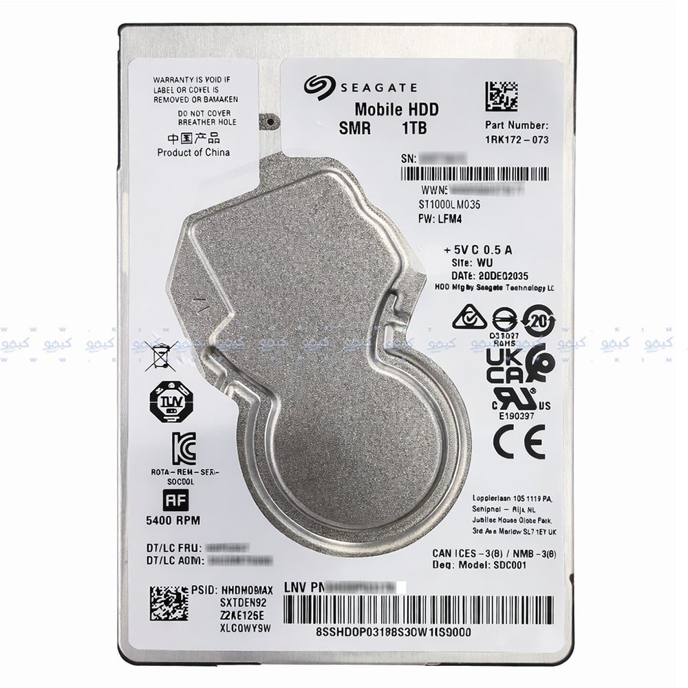 Seagate 1TB 2.5 Inch Internal Hard Drive (1 Year Warranty)