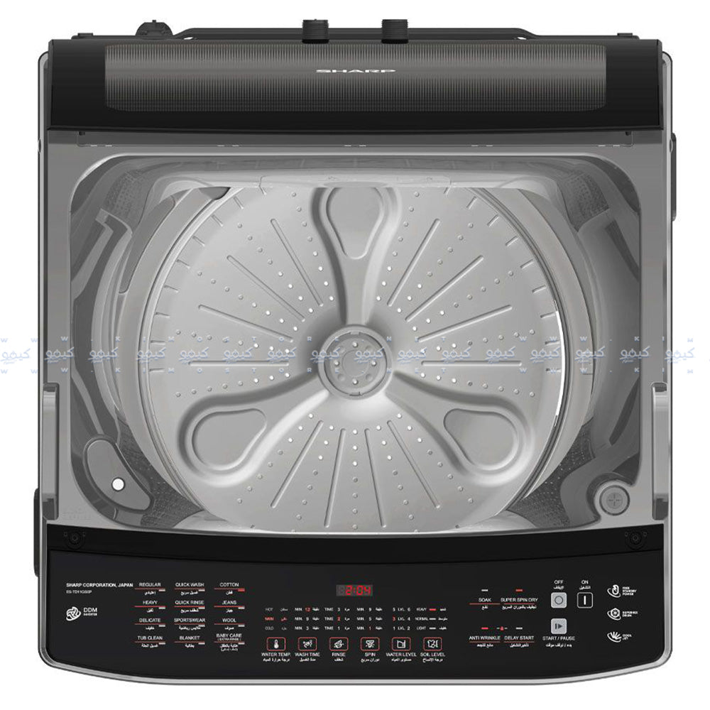 غسالة ملابس شارب اوتوماتيك تحميل علوي 11 كجم ES-TD11GSSP - ستانلس ستيل