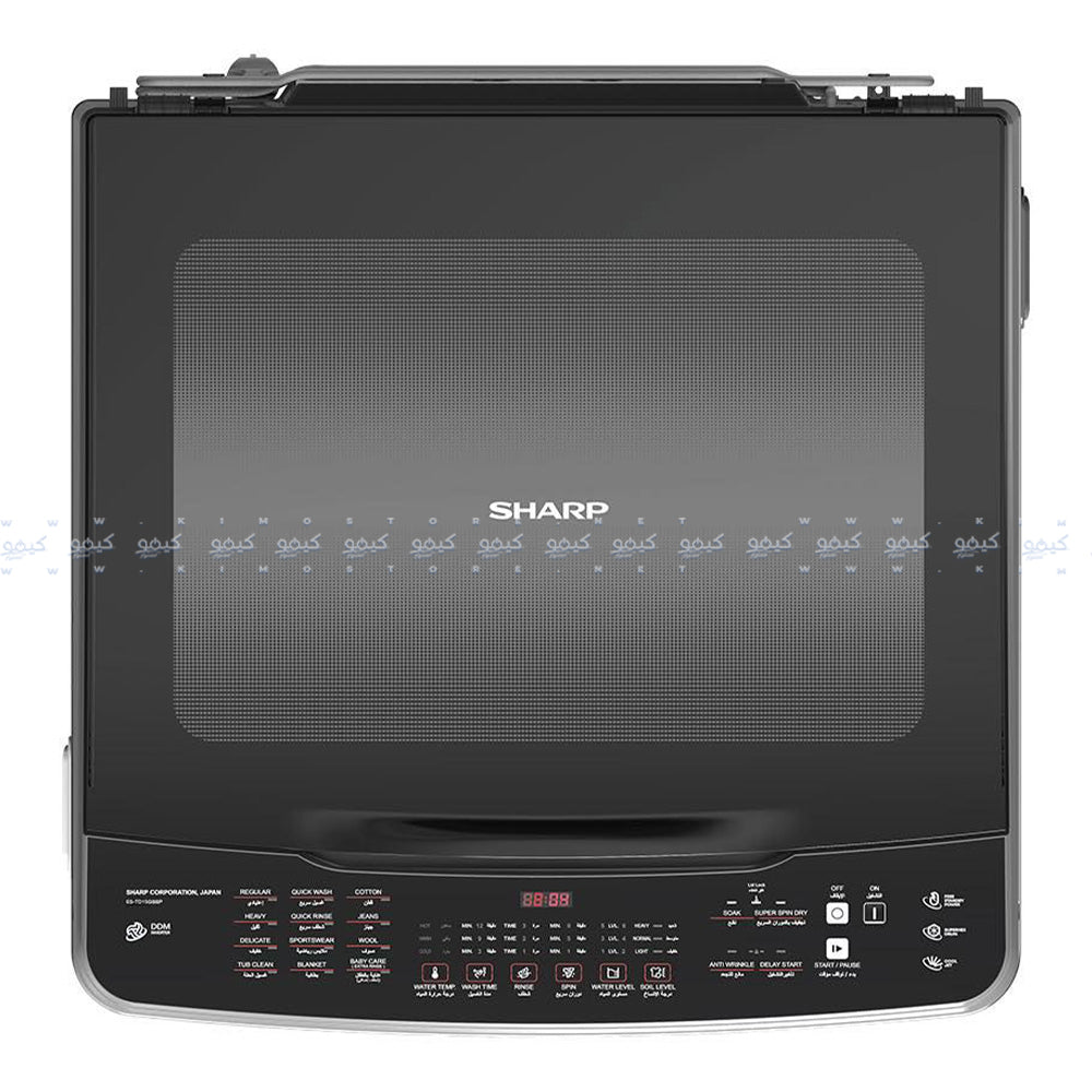 غسالة ملابس شارب اوتوماتيك تحميل علوي 15 كجم DDM انفرتر بطلمبة ES-TD15GSSP - ستانلس ستيل