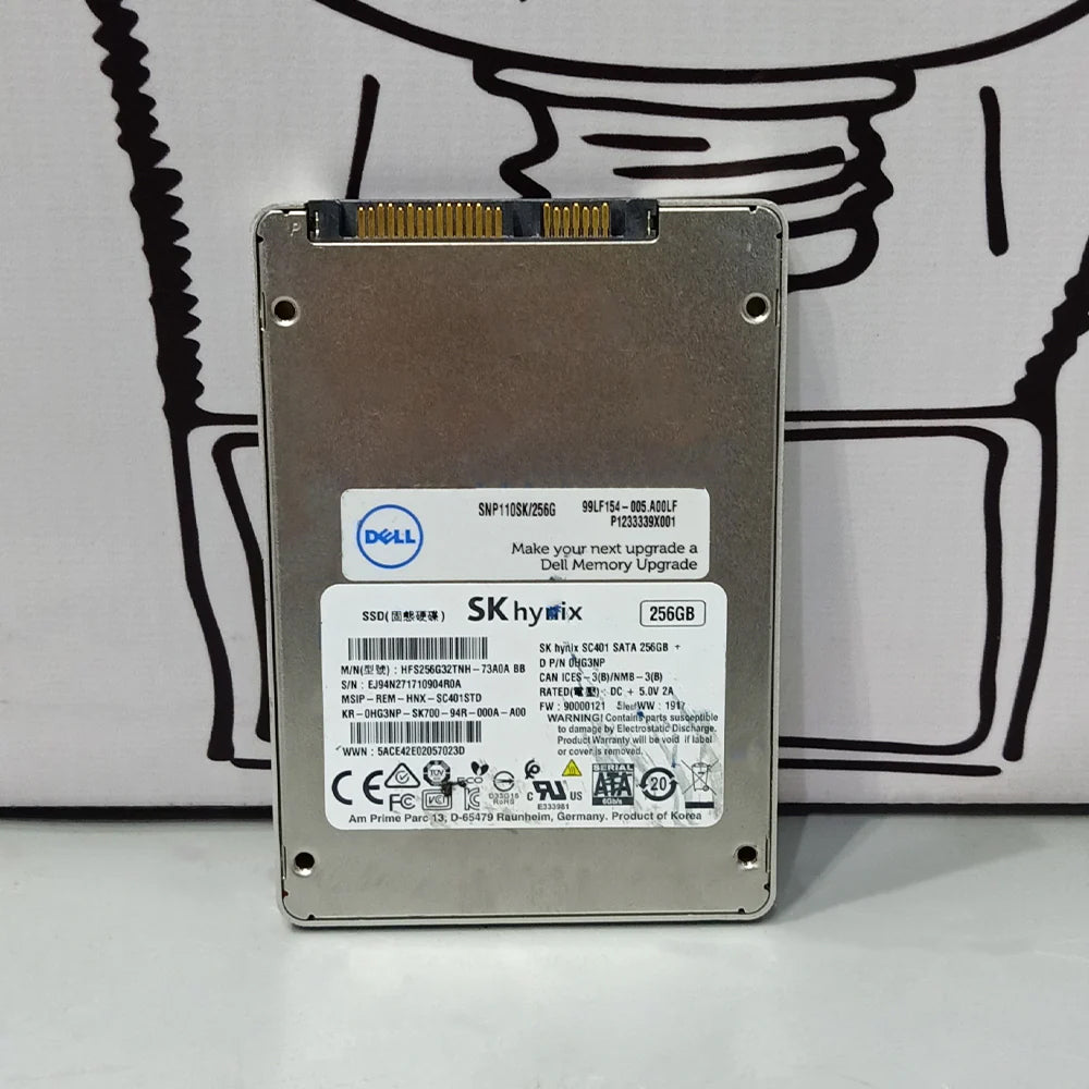 هارد درايف 256 جيجابايت SK HYNIX داخلي SSD للكمبيوتر واللاب توب (استعمال خارج)