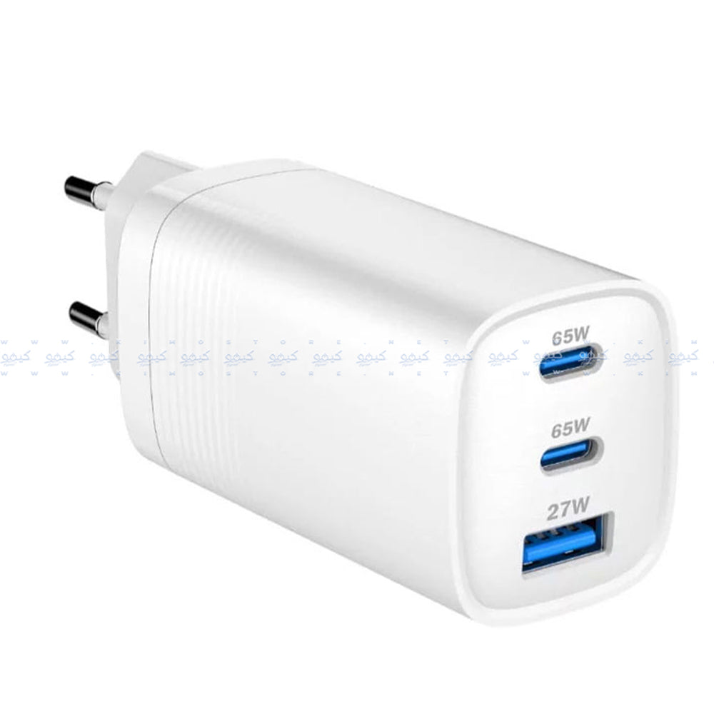 Smart Gate SGCH-65CCAGaNW Wall Charger USB + 2x Type-C 65W Fast Charging - White