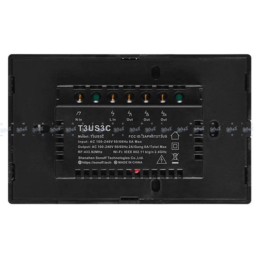 Sonoff TX T3-US-3C Black Series WiFi Wall Switch