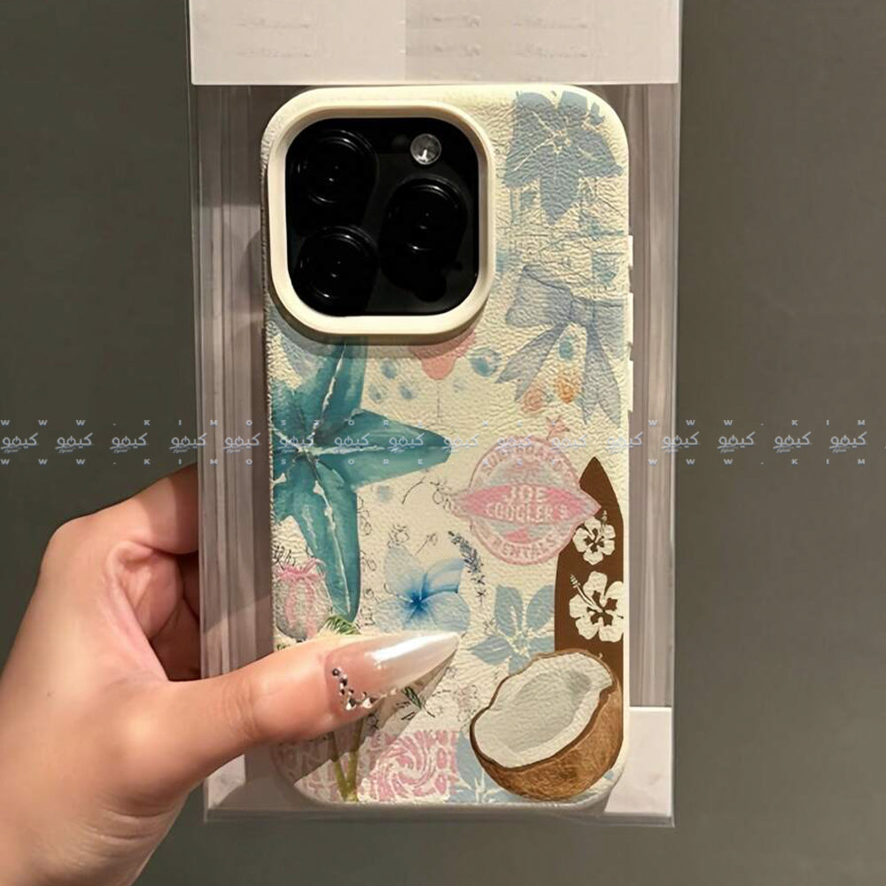 Starfish & Coconut Tree Flower Summer Pattern Phone Cover