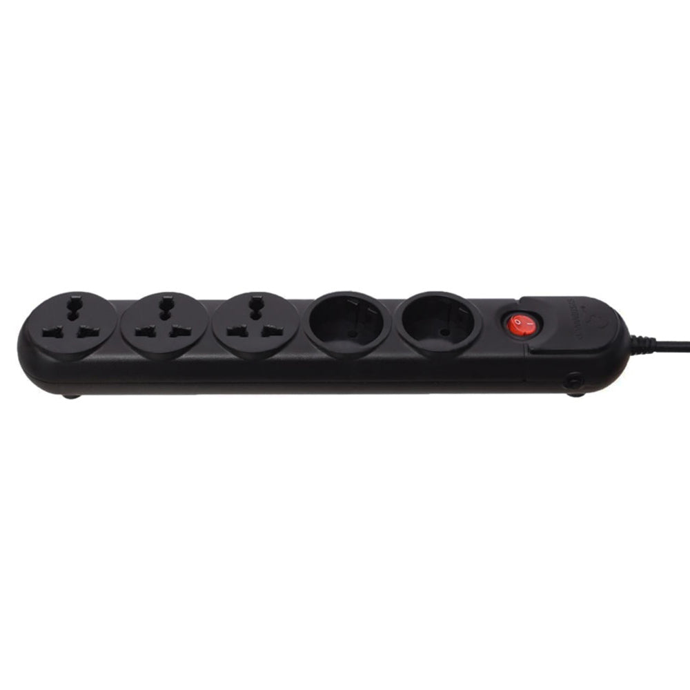 SystemMax SMPG-5P 5Port Power Strip 2500W 2m - Black