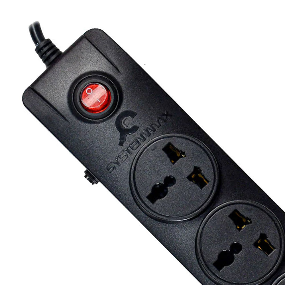 SystemMax SMPU-4P3U 4Port + 2USB + Type-C Power Strip 2500W 2m - Black